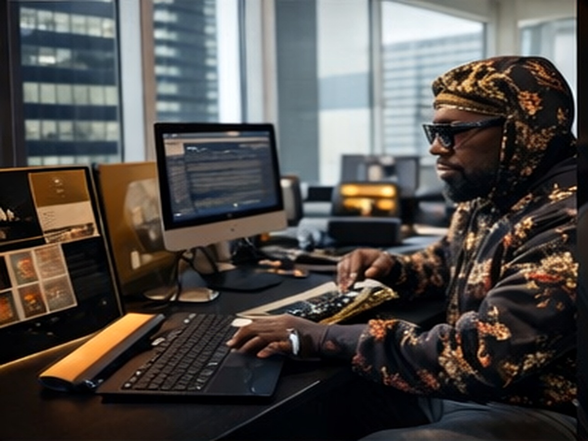 Editorial image of Yasheen Vickers working at a desktop workstation in an office.