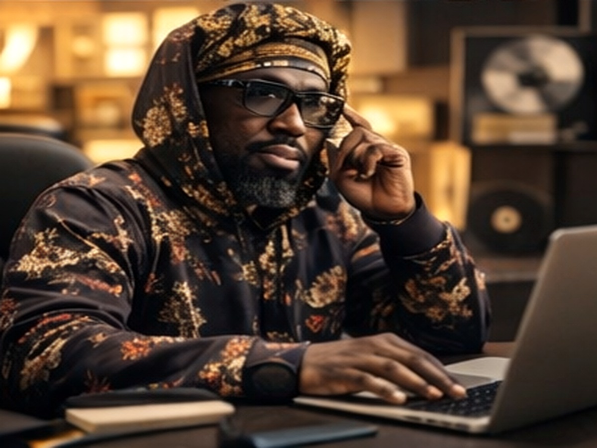 Editorial image of Yasheen Vickers on a phone call while working at a laptop.